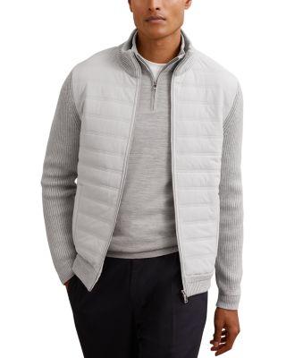 Townsend Long Sleeved Zip Through Funnel Quilted Jacket by REISS