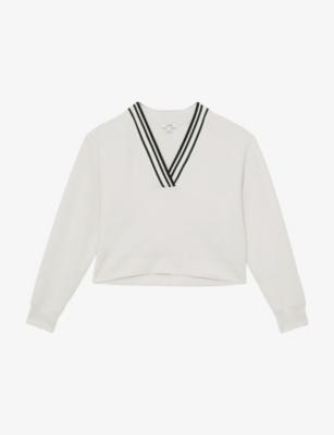 Verity V-Neck Jersey Sweatshirt by REISS
