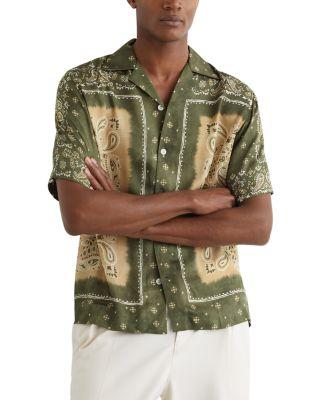 Vicente Short Sleeve Paisley Print Cuban Shirt by REISS