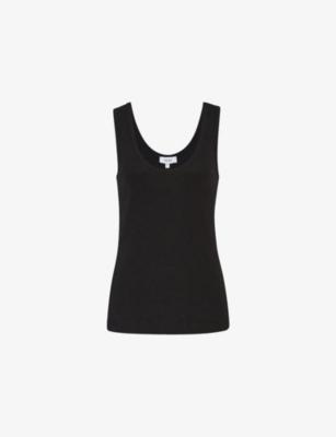 Violet Ribbed Stretch-Cotton Vest by REISS