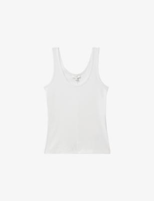 Violet Ribbed Stretch-Cotton Vest by REISS