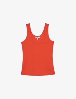 Violet Ribbed Stretch-Cotton Vest by REISS