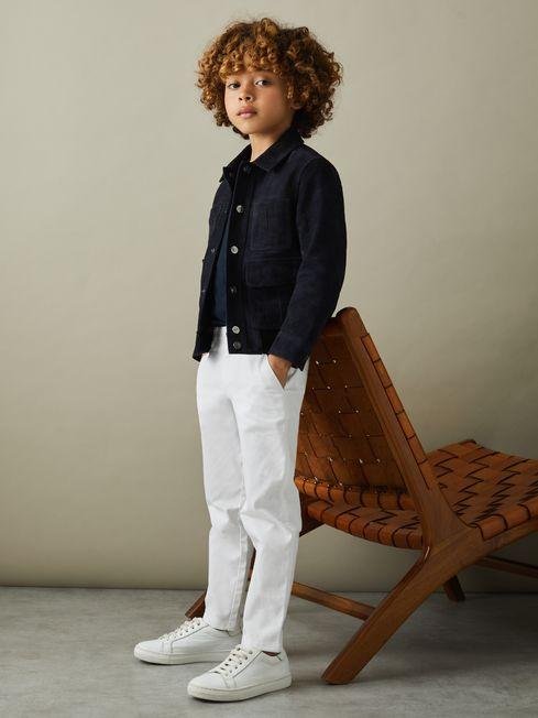 White Pitch Junior Slim Fit Casual Chinos by REISS