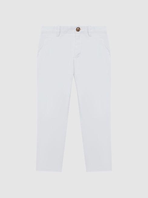 White Pitch Senior Slim Fit Casual Chinos by REISS