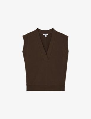 Willa V-Neck Stretch-Jersey Top by REISS