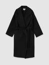 Wool-Blend Blindseam Coat in Black by REISS