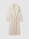 Wool-Blend Blindseam Coat in Cream by REISS