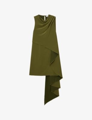 Wrenley Draped Satin Mini Dress by REISS