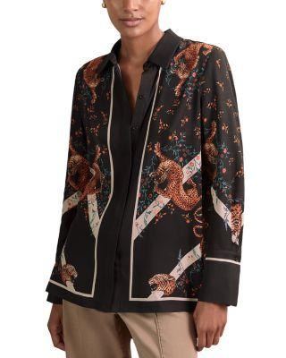 x ALICE CANALE Hila Scarf Placed Tiger Shirt - Exclusive by REISS