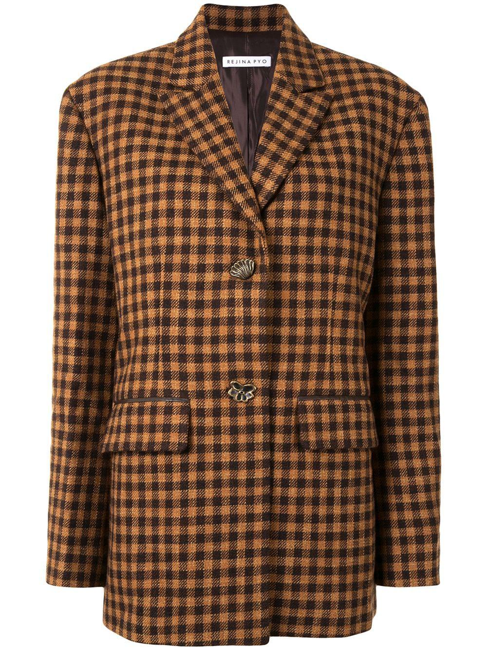 Bowen checked jacket by REJINA PYO
