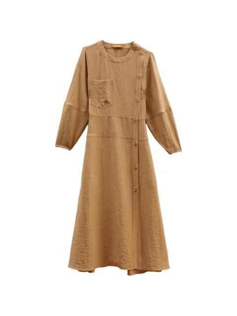 Michaela patch-pocket button-fastening midi dress by REJINA PYO