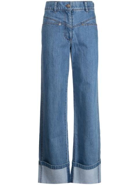 Nemy high-rise wide-leg jeans by REJINA PYO