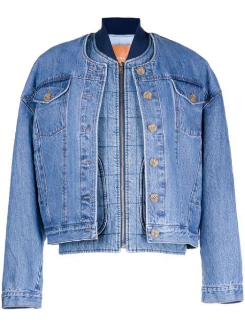 Wells layered denim bomber jacket by REJINA PYO