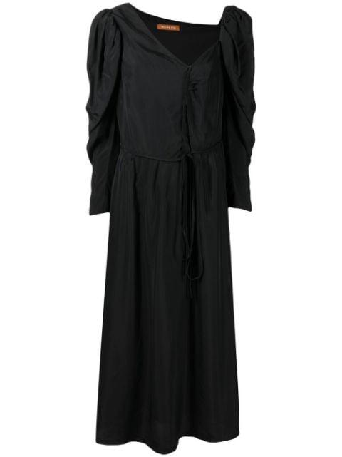long-puff sleeve midi dress by REJINA PYO