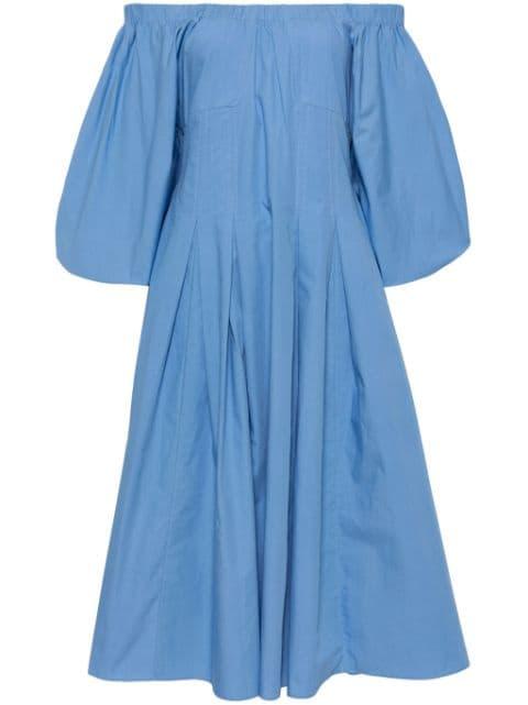 puff-sleeved off-shoulder dress by REJINA PYO