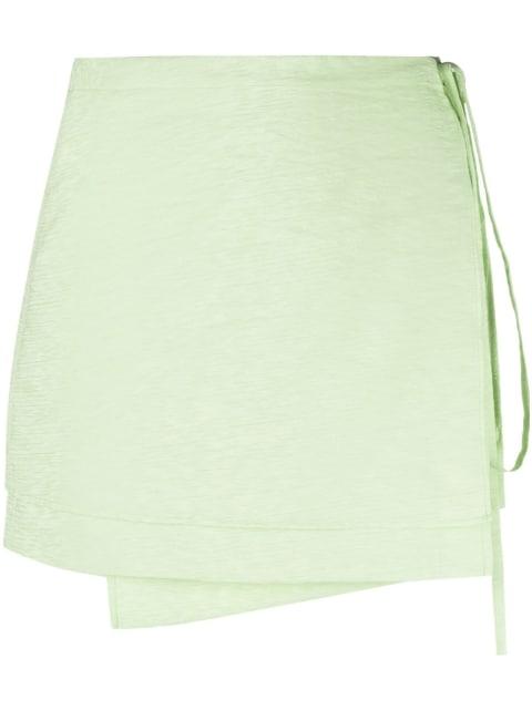 wrap-detail mini skirt by REJINA PYO