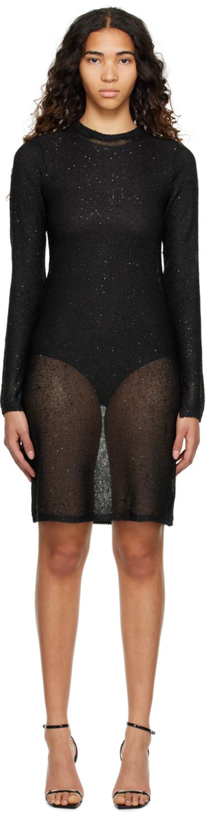 Black Sequin Minidress by REMAIN BIRGER CHRISTENSEN