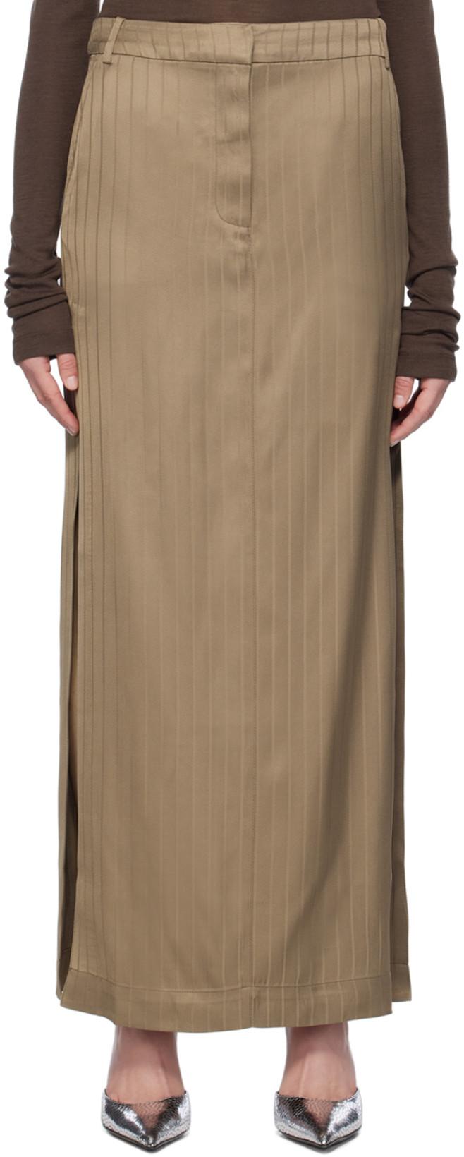 Brown Suiting Maxi Skirt by REMAIN BIRGER CHRISTENSEN