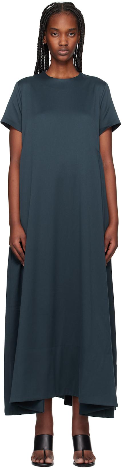Navy Short Sleeve Maxi Dress by REMAIN BIRGER CHRISTENSEN