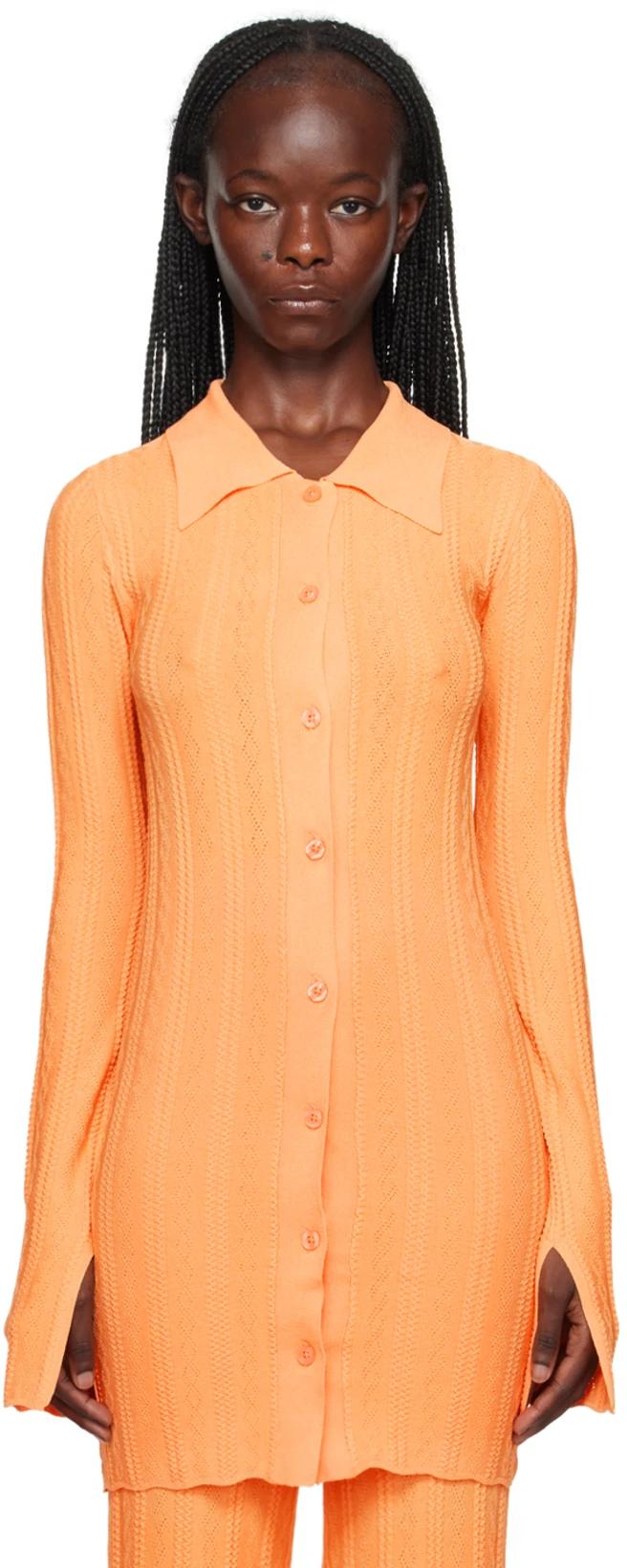 Orange Buttoned Cardigan by REMAIN BIRGER CHRISTENSEN
