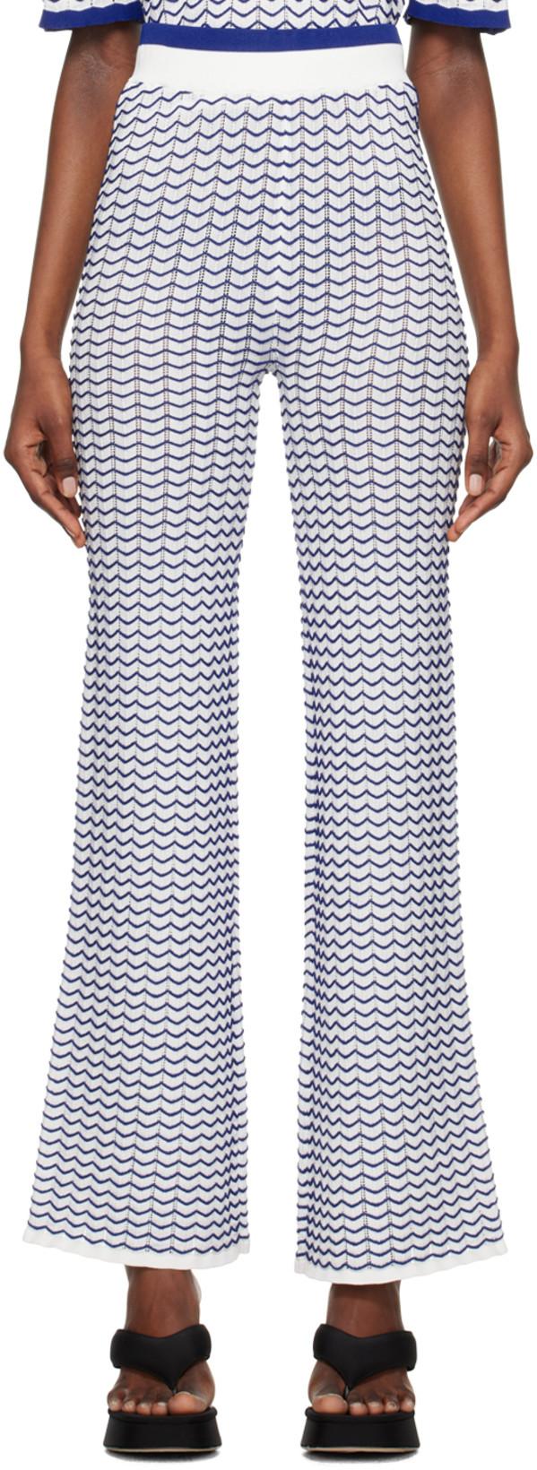 White 3D Wave Lounge Pants by REMAIN BIRGER CHRISTENSEN