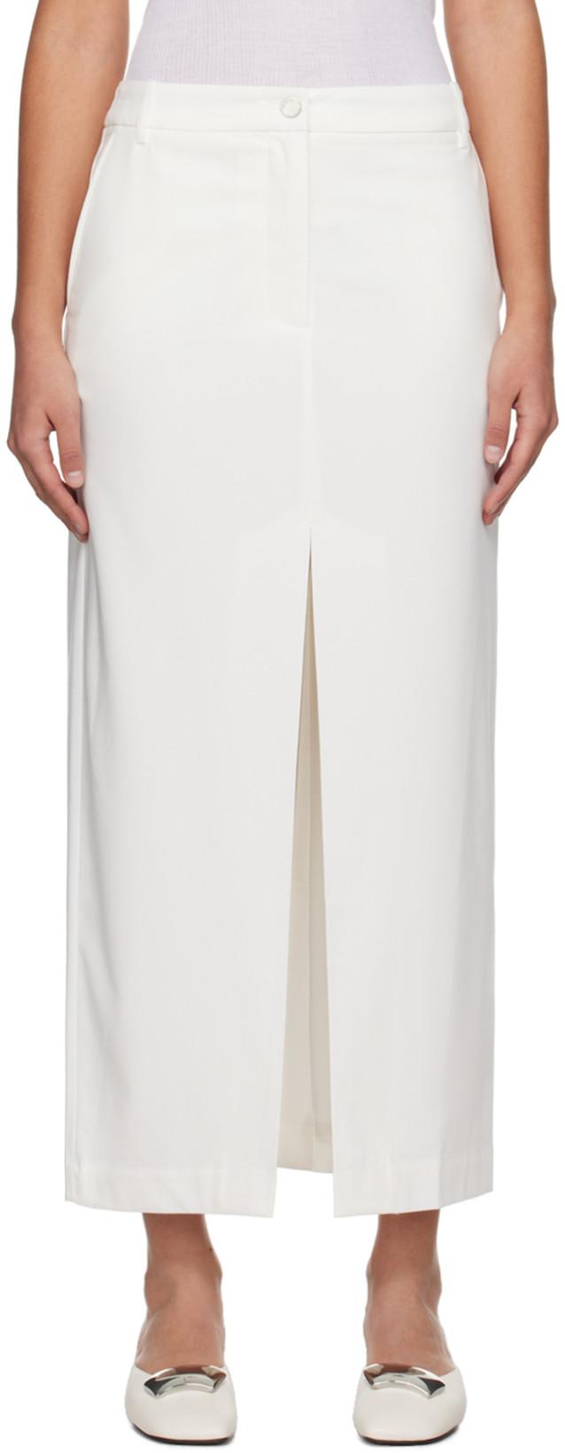 White Slit Maxi Skirt by REMAIN BIRGER CHRISTENSEN