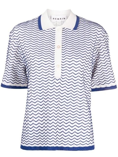 chevron-knit short-sleeve blouse by REMAIN BIRGER CHRISTENSEN