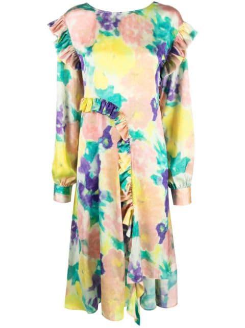 floral-print long-sleeved maxi dress by REMAIN BIRGER CHRISTENSEN