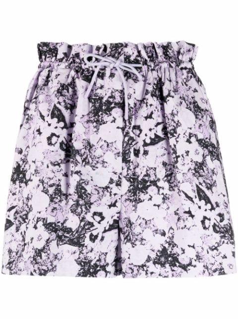 paperbag waist abstract pattern shorts by REMAIN BIRGER CHRISTENSEN