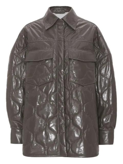 quilted leather shirt jacket by REMAIN BIRGER CHRISTENSEN