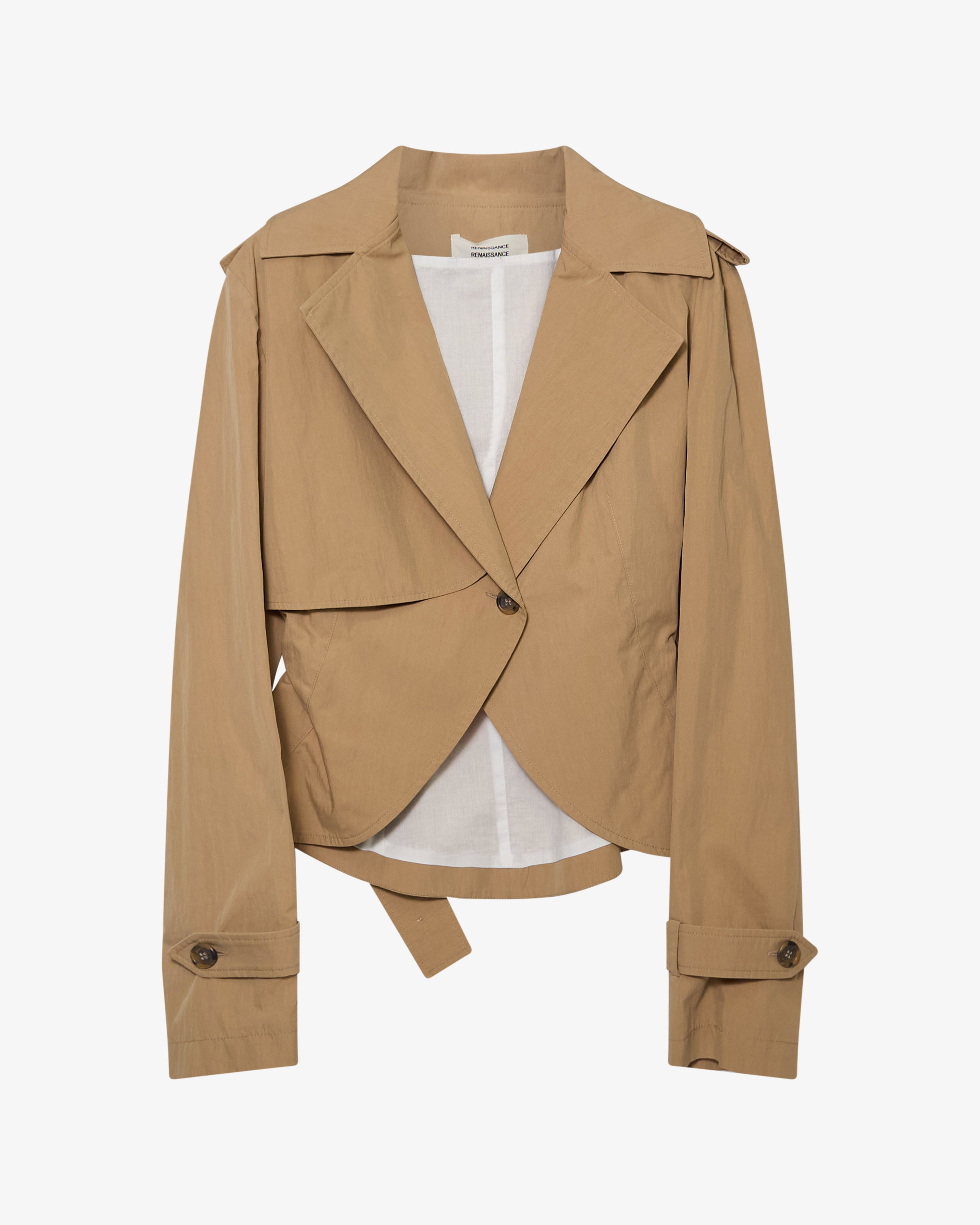 Renaissance Renaissance - Women's Anne Cropped Jacket - (Brown) by RENAISSANCE RENAISSANCE
