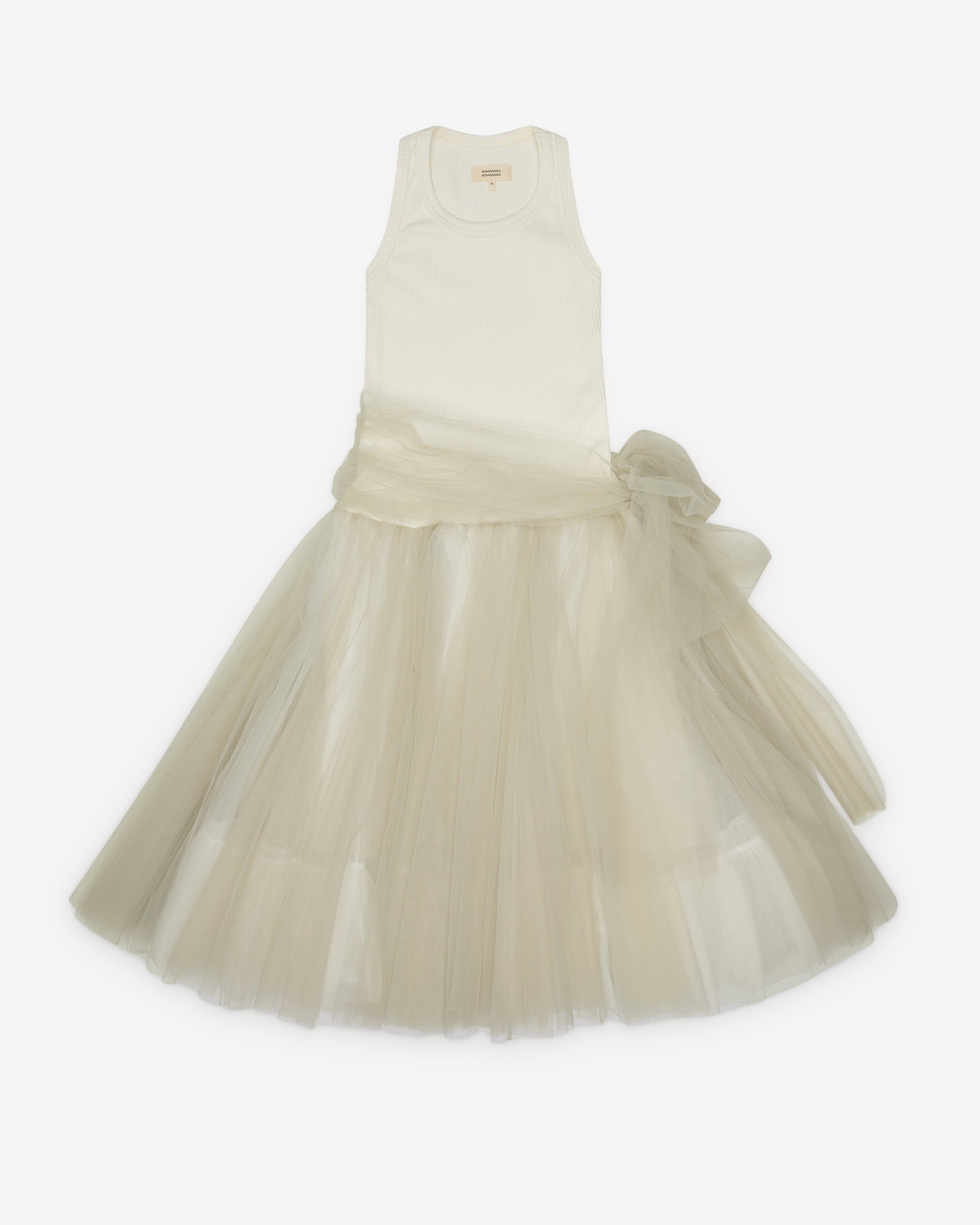 Renaissance Renaissance - Women's Fran Dress - (White/Grey) by RENAISSANCE RENAISSANCE