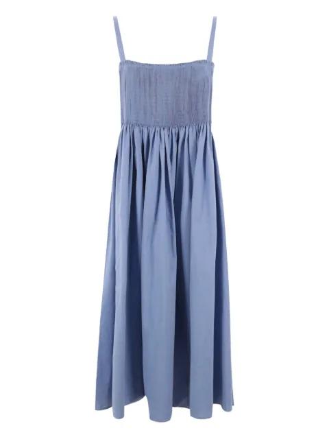 shirred-detail cotton midi dress by RENATA BRENHA