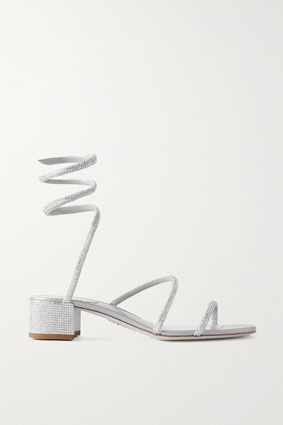 Cleo crystal-embellished satin sandals by RENE CAOVILLA
