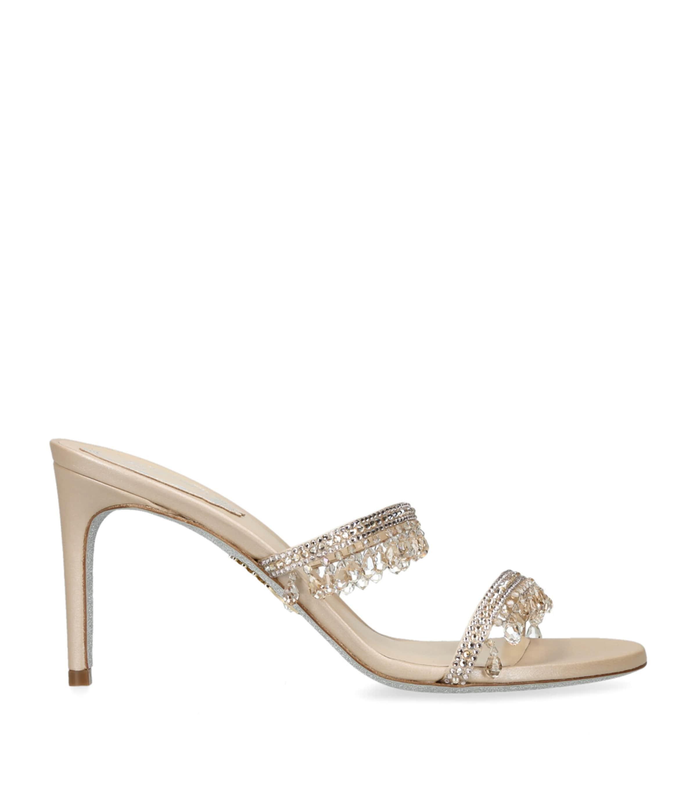 René Caovilla Leather Chandelier Mules 80 by RENE CAOVILLA