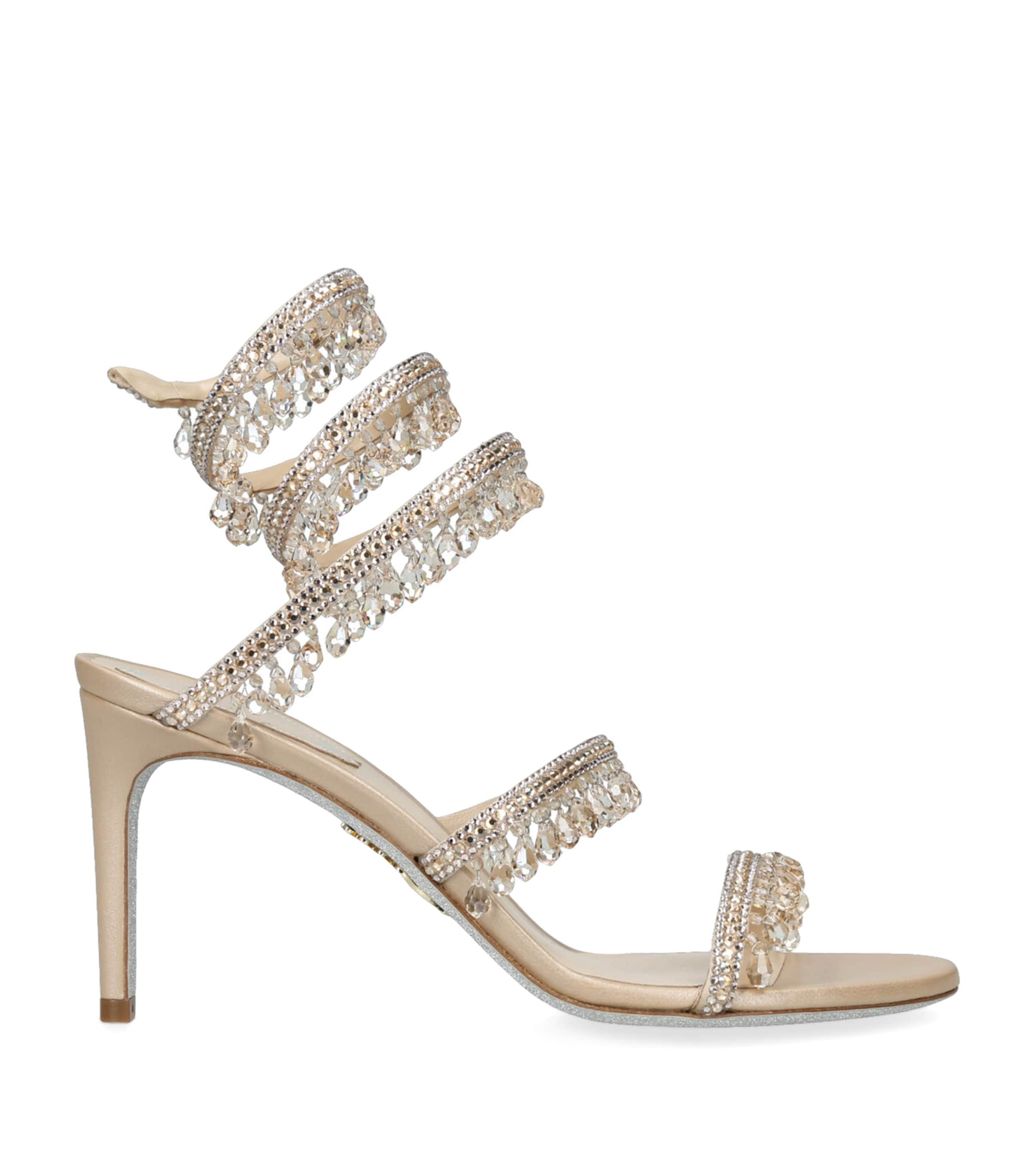 René Caovilla Leather Chandelier Sandals 80 by RENE CAOVILLA