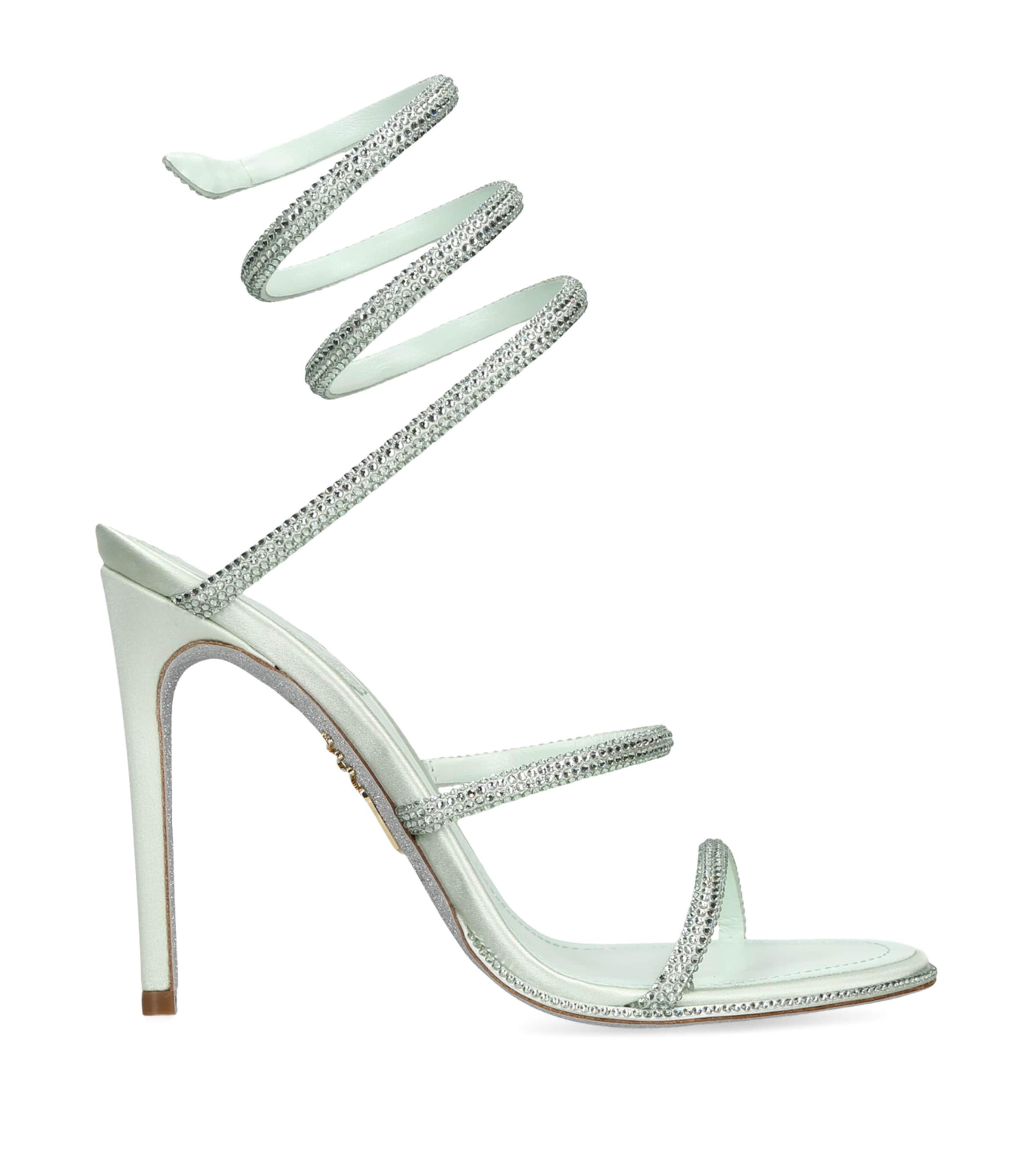 René Caovilla Satin Crystal-Embellished Cleo Sandals 105 by RENE CAOVILLA