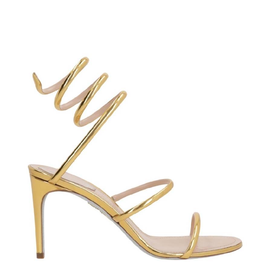 Rene Caovilla Dark Gold Leather Sandals by RENE CAOVILLA