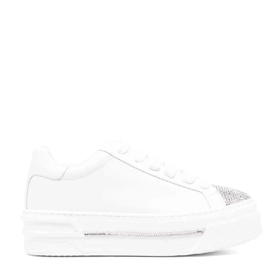 Rene Caovilla Xtra Crystal Embellished Leather Sneakers by RENE CAOVILLA