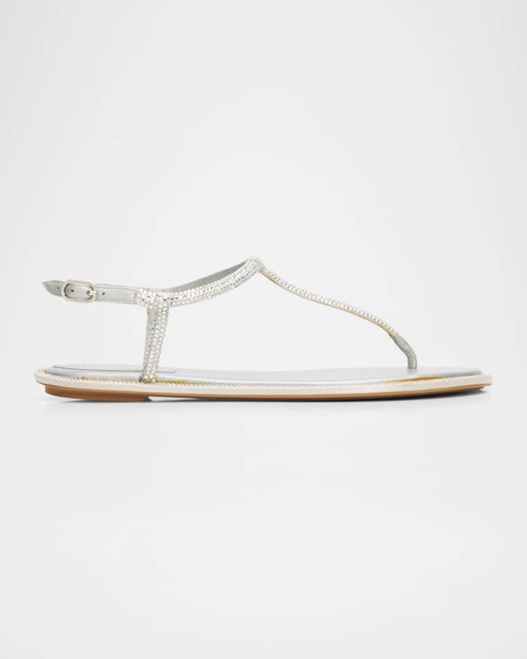 Strass T-Strap Thong Sandals by RENE CAOVILLA