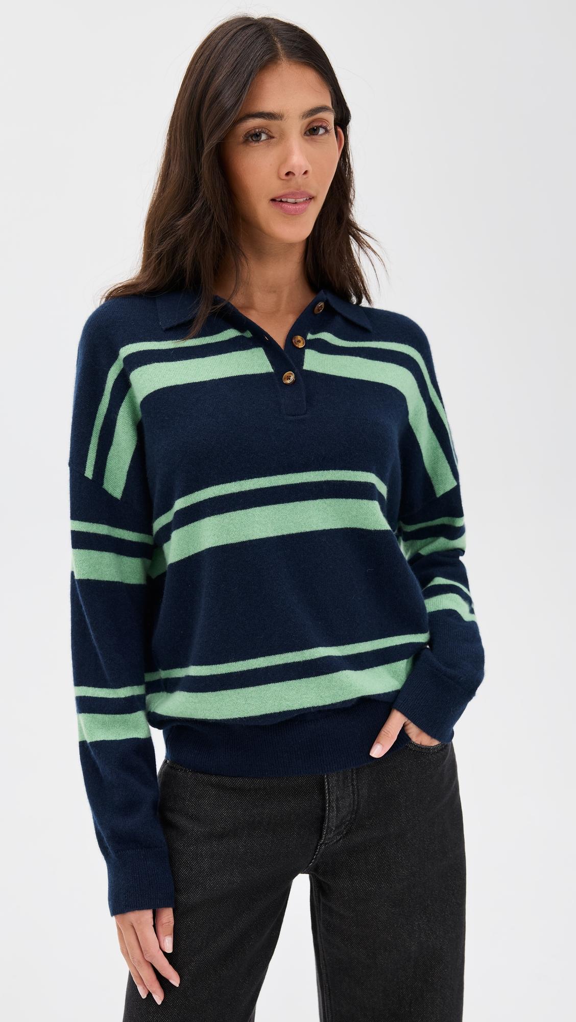 Cashmere Striped Polo by RENGGLI