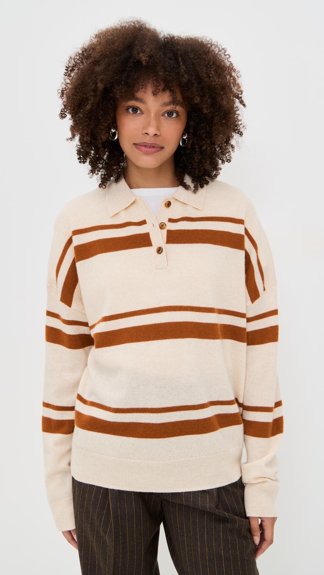Cashmere Striped Polo by RENGGLI