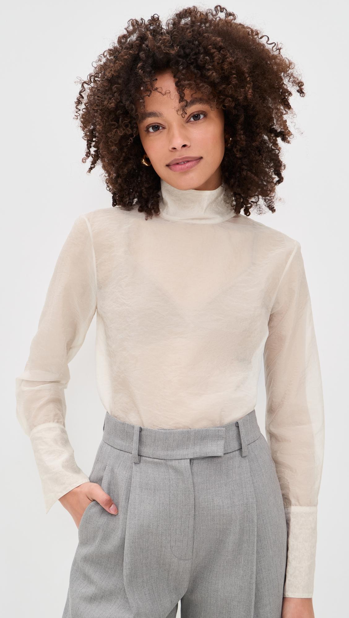 Organza Turtleneck Blouse by RENGGLI