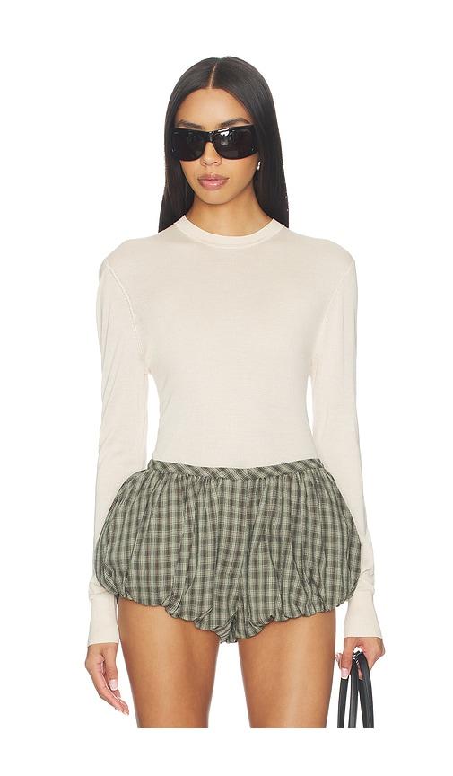 RENGGLI Crewneck Sweater in White by RENGGLI