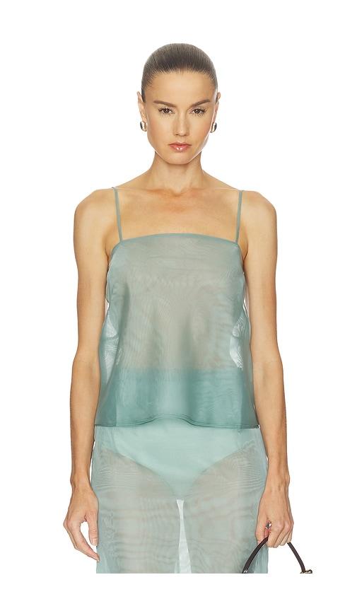RENGGLI Organza Cami Top in Teal by RENGGLI