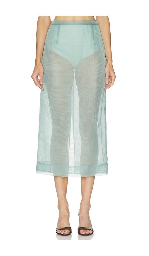RENGGLI Organza Pencil Skirt in Teal by RENGGLI