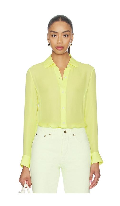 RENGGLI Silk Georgette Button Up Shirt in Yellow by RENGGLI
