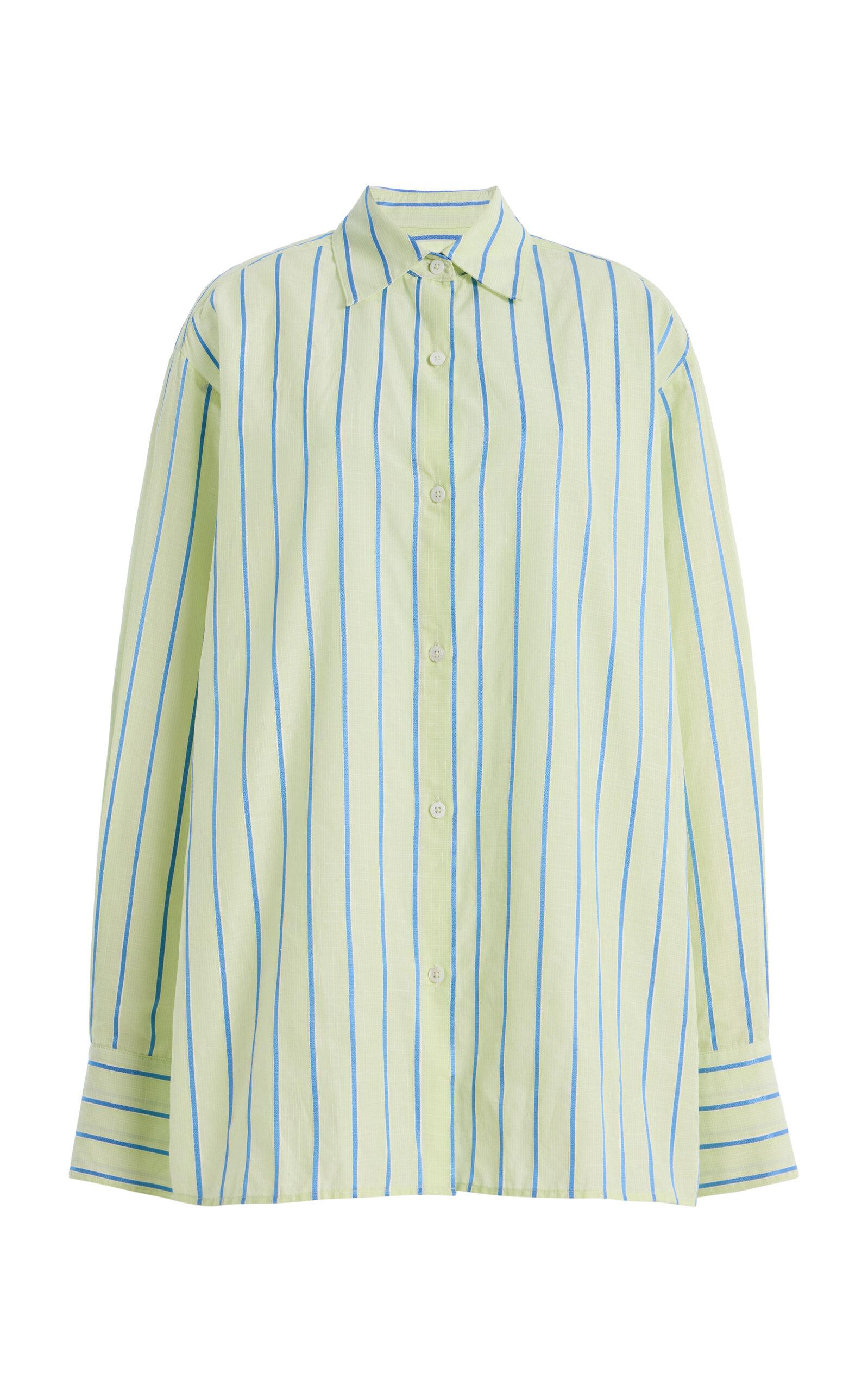 RENGGLI Stripe Boxy Long Sleeve Button Up - Moda Operandi by RENGGLI