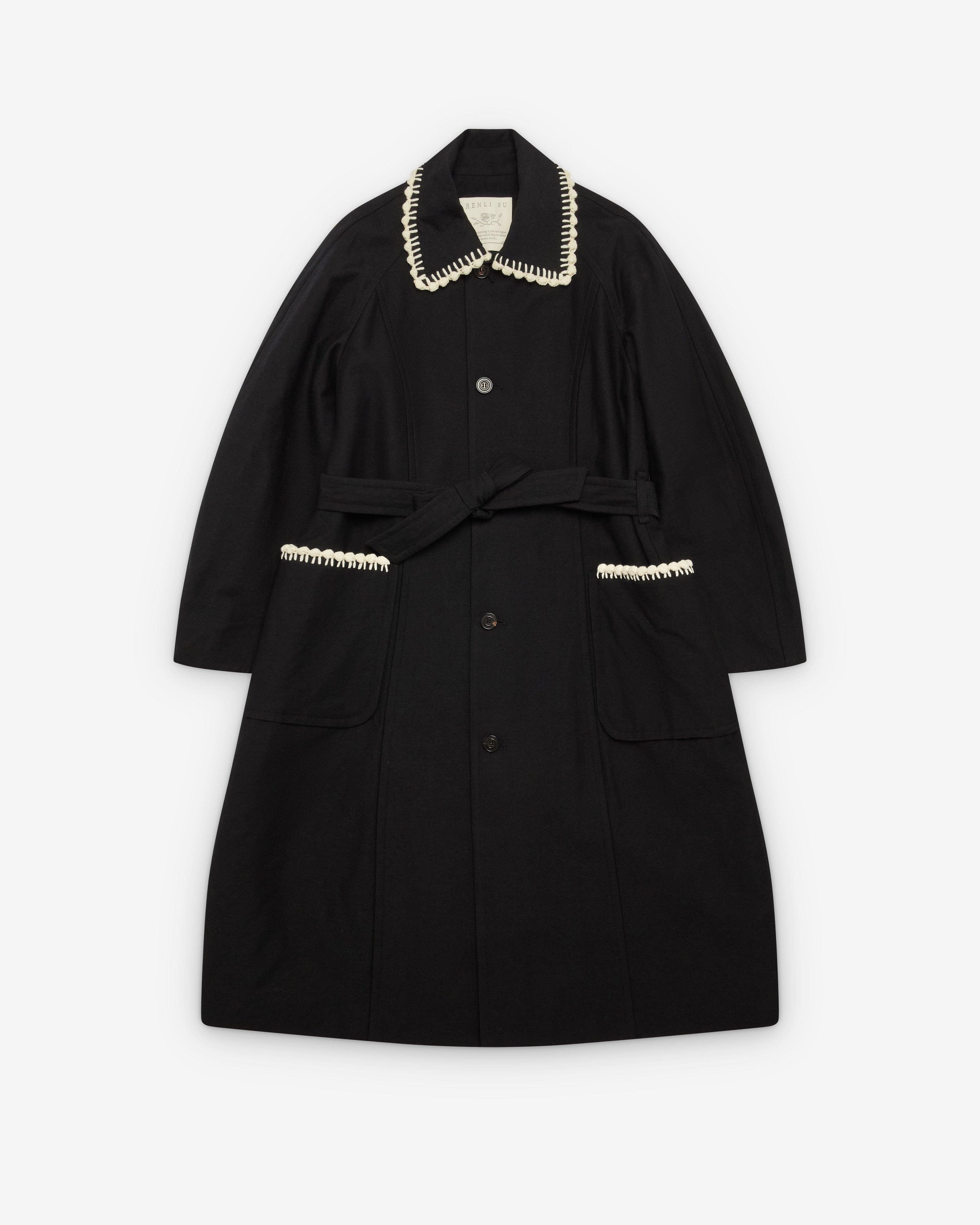 Renli Su - Women's Belted Coat - (Black) by RENLI SU