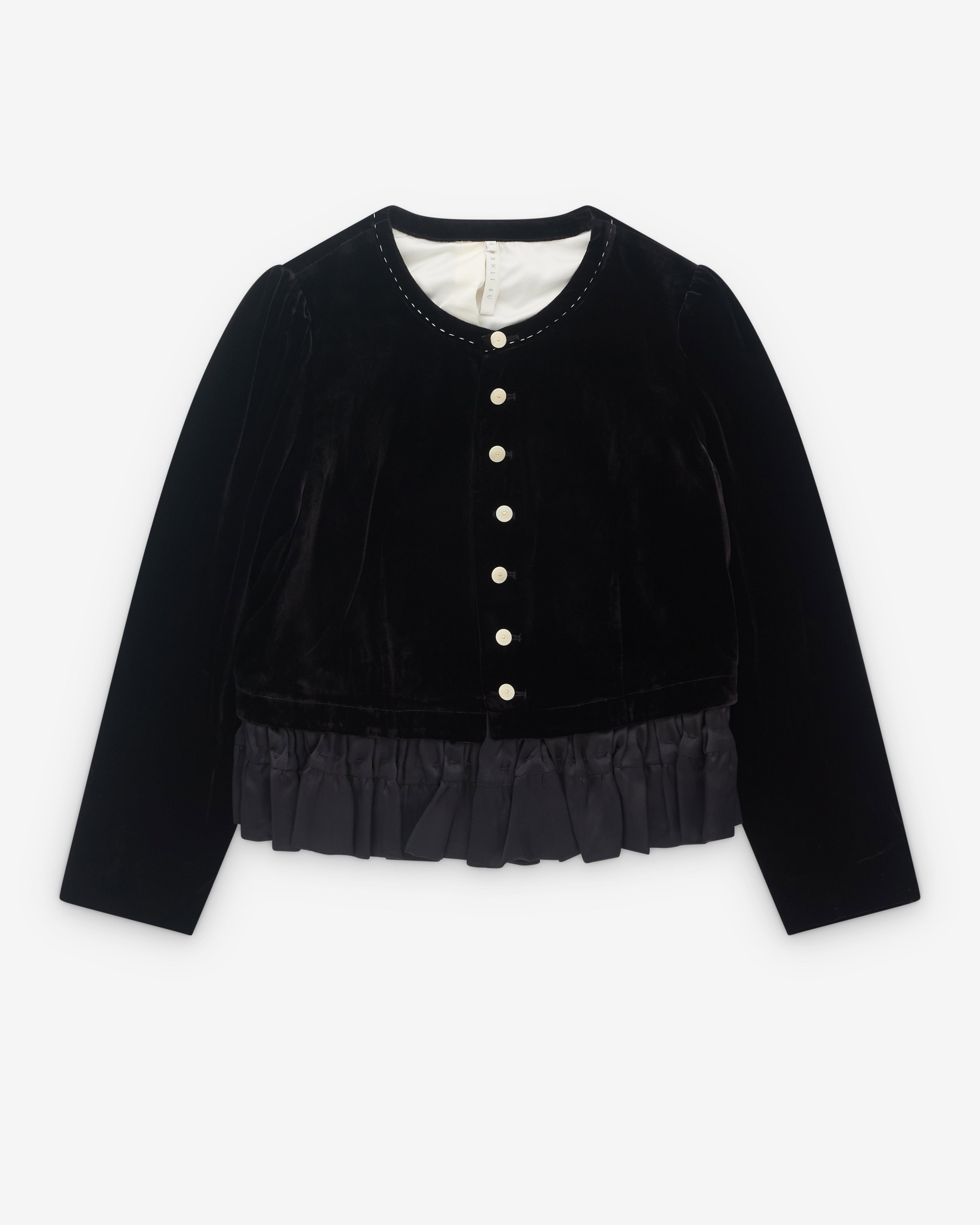 Renli Su - Women’s Peplum Hem Jacket - (Black) by RENLI SU